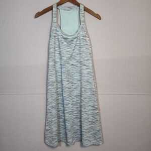 MPG Mondetta Performance Gear Blue Chevron Racerback Athletic Dress Womens L